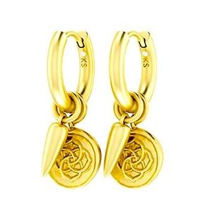 Kendra Scott Dira Convertible Coin Huggies Earrings in Gold